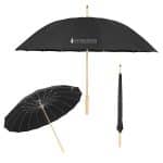 46" Arc Umbrella With 100% Rpet Canopy & Bamboo Handle - 1