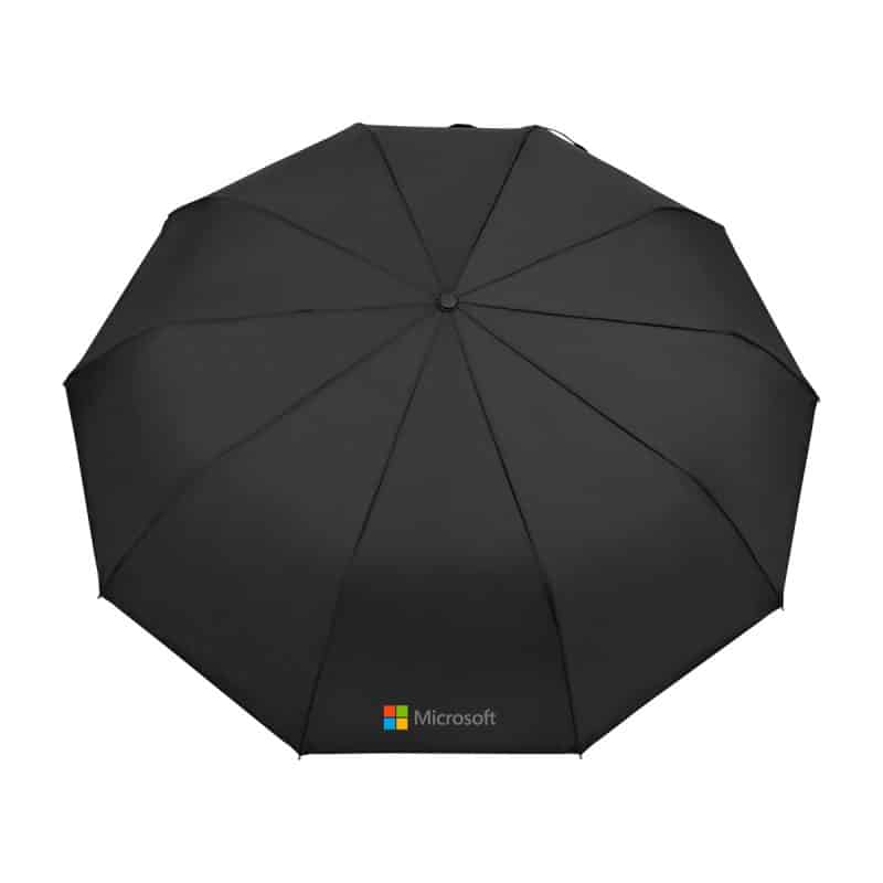 Elements 46" Recycled Auto Open & Close Executive Folding Umbrella - Black - 2