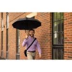Elements 46" Recycled Auto Open & Close Executive Folding Umbrella - Black - 5