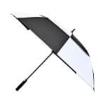 Elements 60" Recycled Auto Open Double Canopy Golf Umbrella - Black-White - 1