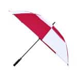Elements 60" Recycled Auto Open Double Canopy Golf Umbrella - Red-White - 1