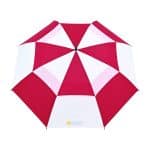 Elements 60" Recycled Auto Open Double Canopy Golf Umbrella - Red-White - 2