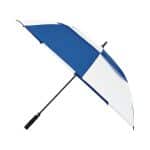 Elements 60" Recycled Auto Open Double Canopy Golf Umbrella - Royal-White - 1