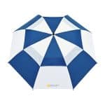 Elements 60" Recycled Auto Open Double Canopy Golf Umbrella - Royal-White - 2