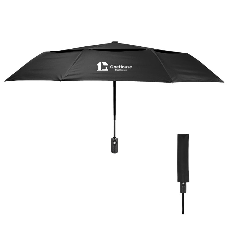 42" Telescopic Folding Umbrella With 100% Rpet Canopy - 3