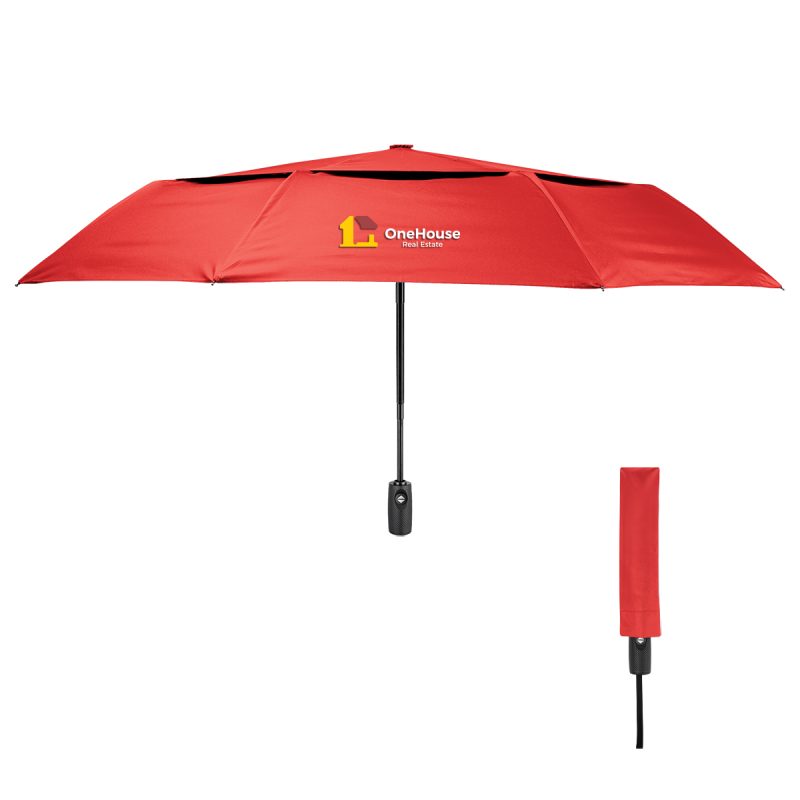 42" Telescopic Folding Umbrella With 100% Rpet Canopy - 9
