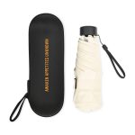 Elements 39" Recycled rPET Manual Mini Folding Umbrella - Cream - 3