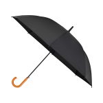 Elements 50" Recycled rPET Auto Open Hospitality Umbrella - Black - 1