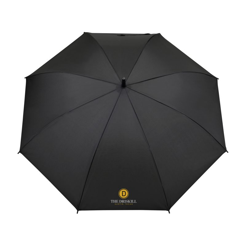 Elements 50" Recycled rPET Auto Open Hospitality Umbrella - Black - 2