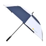 Elements 60" Recycled rPET Auto Open Dual Canopy Golf Umbrella - Navy-White