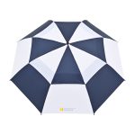 Elements 60" Recycled rPET Auto Open Dual Canopy Golf Umbrella - Navy-White - 2