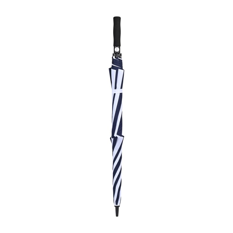 Elements 60" Recycled rPET Auto Open Dual Canopy Golf Umbrella - Navy-White - 3