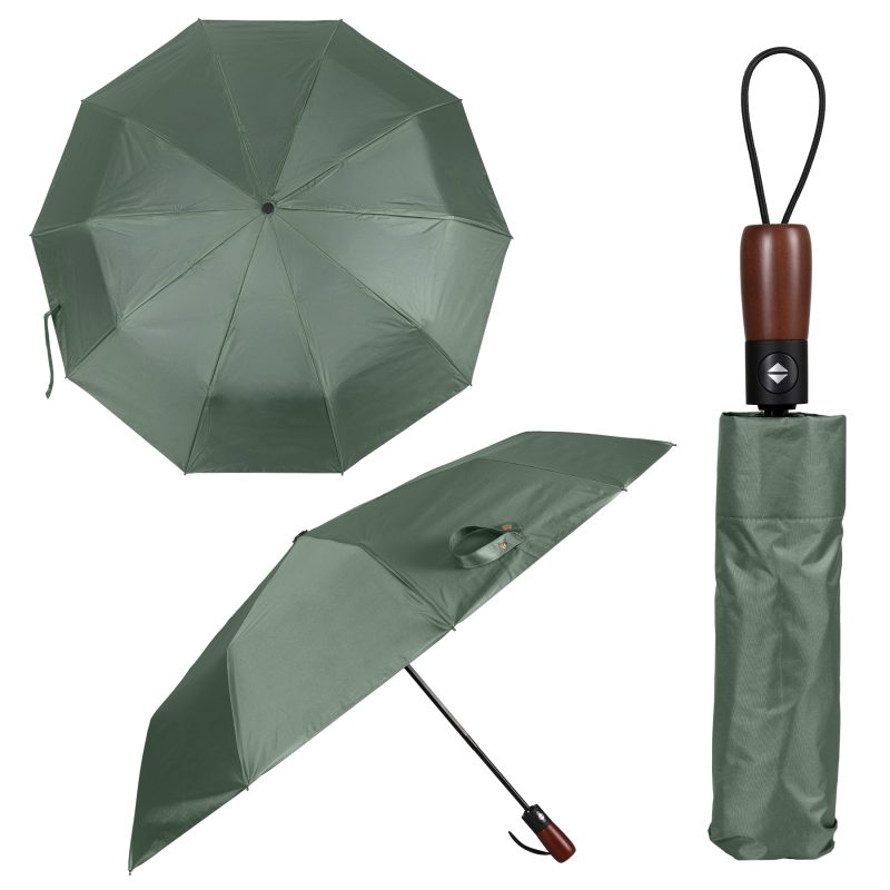 40'' Arc Gem Wooden Handle Automatic Umbrella - 3