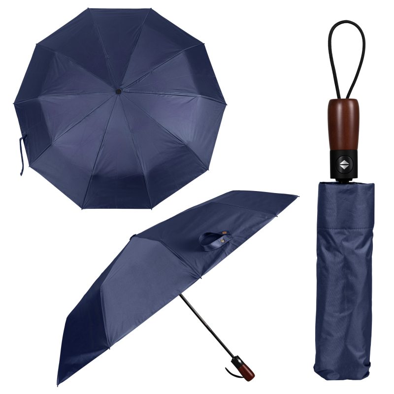 40'' Arc Gem Wooden Handle Automatic Umbrella - 4