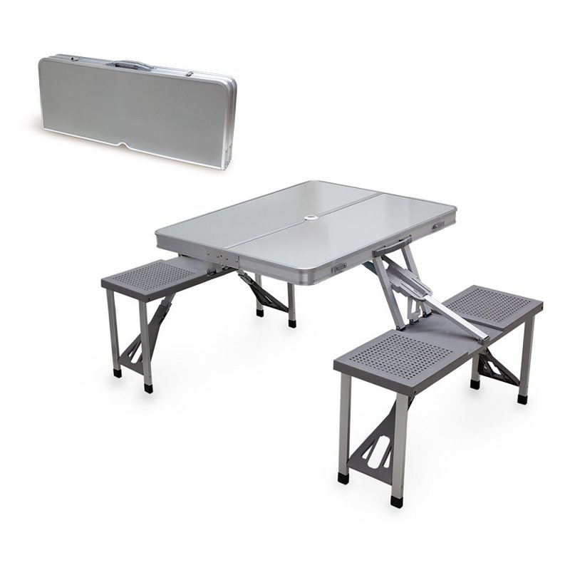 Aluminum Folding Picnic Table w/Four Seats - 1
