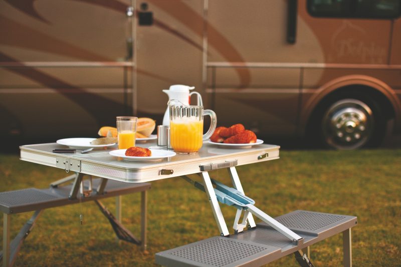Aluminum Folding Picnic Table w/Four Seats - 7