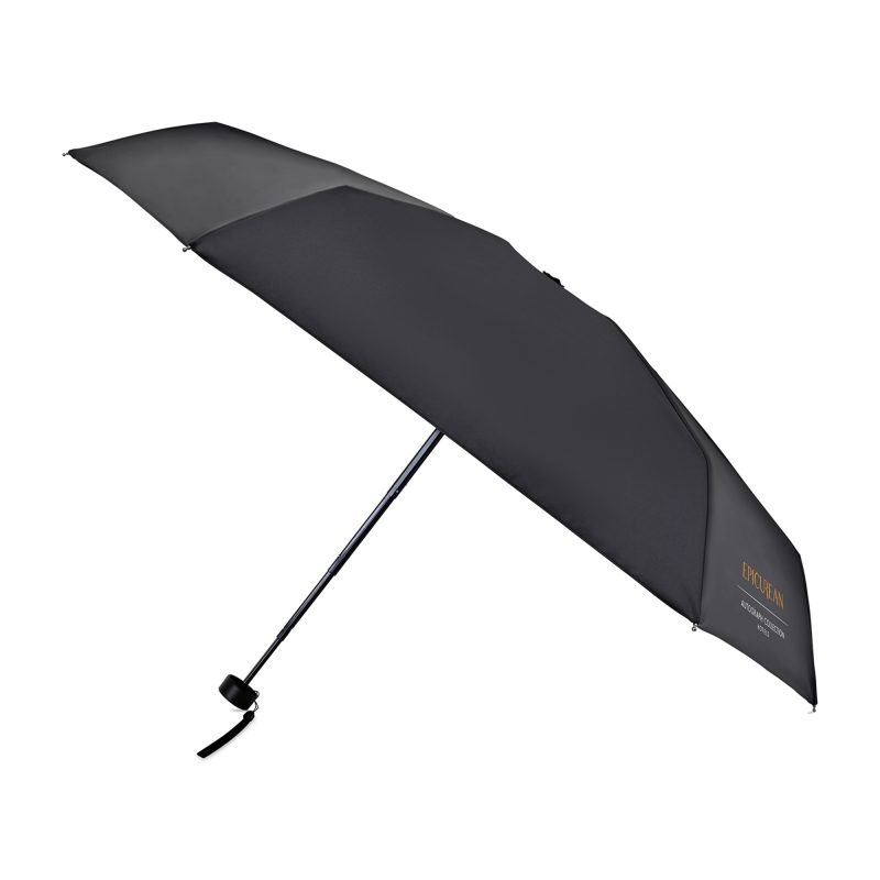 Elements 39" Recycled rPET Manual Mini Folding Umbrella - Black