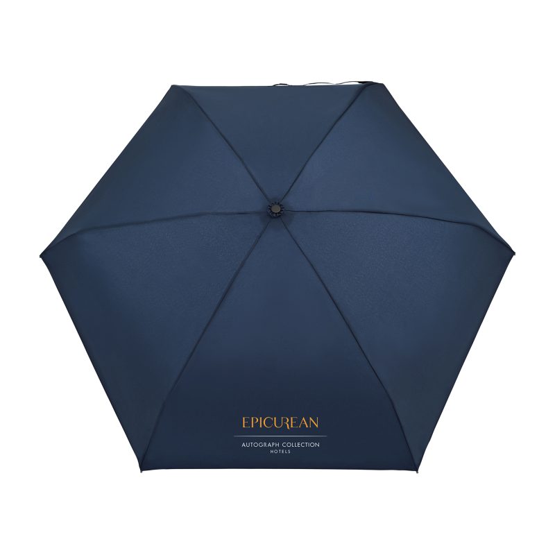 Elements 39" Recycled rPET Manual Mini Folding Umbrella - Navy - 2