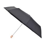 Elements 43" Recycled rPET Manual Folding Umbrella - Black - 1