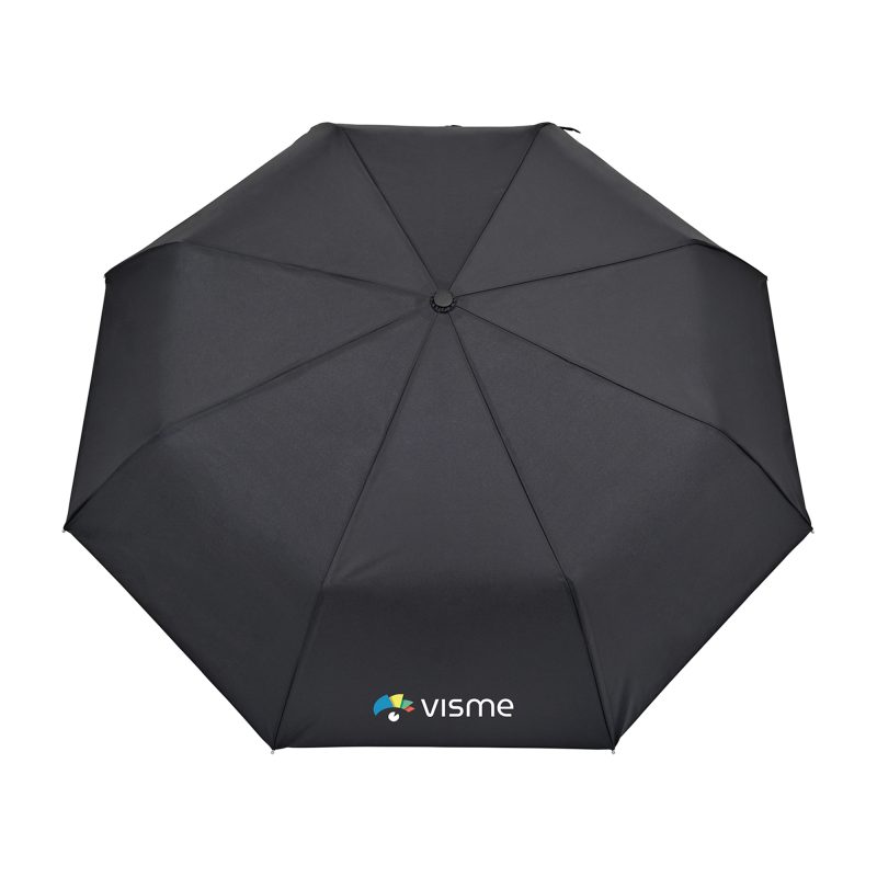 Elements 43" Recycled rPET Manual Folding Umbrella - Black - 2