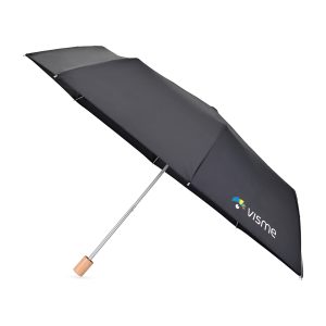 Elements 43" Recycled rPET Manual Folding Umbrella - Black