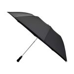 Elements 58" Recycled rPET Auto Open Travel Folding Umbrella - Black - 1