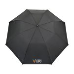 Elements 58" Recycled rPET Auto Open Travel Folding Umbrella - Black - 2