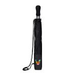 Elements 58" Recycled rPET Auto Open Travel Folding Umbrella - Black - 3