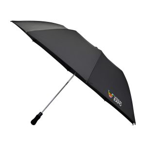 Elements 58" Recycled rPET Auto Open Travel Folding Umbrella - Black